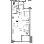 1LDK、価格1億4960万円、専有面積75.85m2、バルコニー面積5.15m2 1LDKの間取りで26帖超のLDKで広々とお使いいただけます。また、2LDKへ間取り変更可能です。(間取)